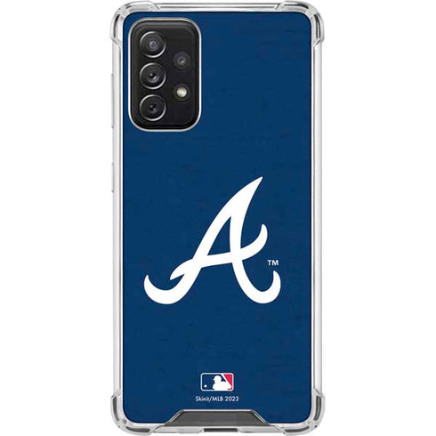 MLB Atlanta Braves - Solid Distressed Galaxy A72 5G Clear Case